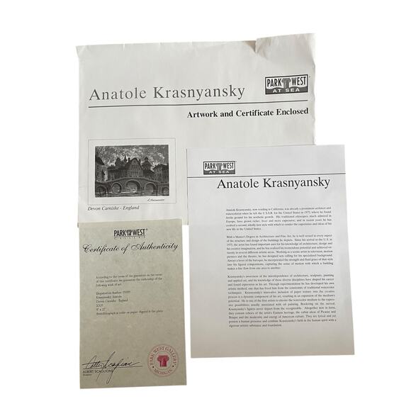 Anatole Krasnyansky Devon Carnishe England' Seriolithograph Signed COA 2005 - Picture 2 of 3